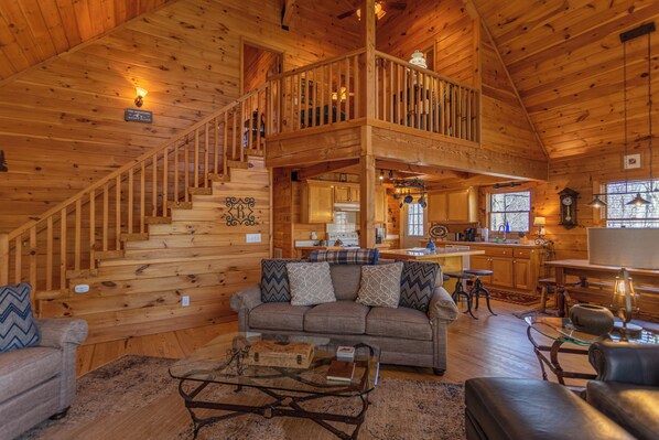 Cabin, Multiple Beds, Patio, Mountain View (Timber Lodge) | Living area - Timber Lodge (Todd)