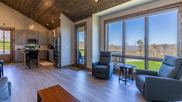 Cabin, Multiple Beds, Patio, Mountain View (Just B.E) | Living area | Fireplace - Just B.E (Banner Elk)