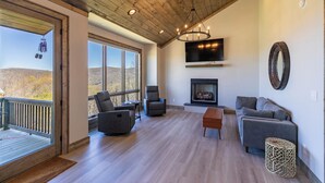 Cabin, Multiple Beds, Patio, Mountain View (Just B.E) | Living area | Fireplace - Just B.E (Banner Elk)