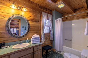 Cabin, Multiple Beds, Patio, Mountain View (Our Neck of the Woods at Hidden Lake) | Bathroom - Our Neck of the Woods at Hidden Lake (Nebo)