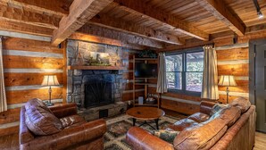Cabin, Multiple Beds, Hot Tub, Mountain View (A River Runs Through It) | Living area - A River Runs Through It (Vilas)
