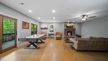 Cabin, Multiple Beds, Patio, Mountain View (Sweet Retreat at Sweetgrass) | Living area | Fireplace