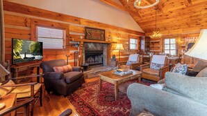 Cabin, Multiple Beds, Hot Tub, Mountain View (River Daze) | Living area - River Daze (Boone)