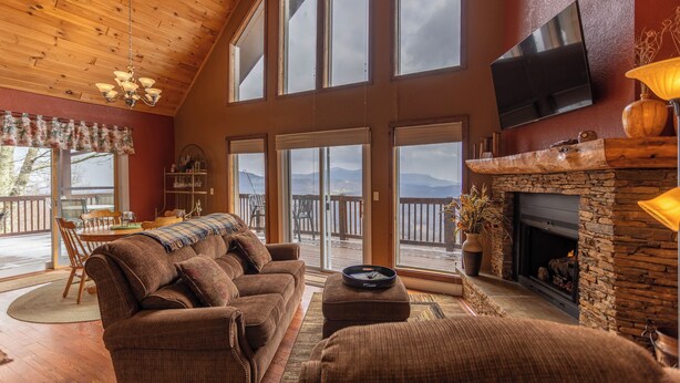 Cabin, Multiple Beds, Hot Tub, Mountain View (Grand Panorama) | Living area - Grand Panorama (Banner Elk)