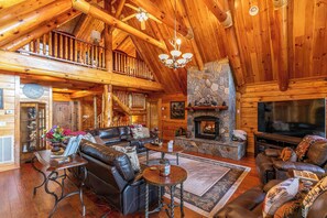 House, Multiple Beds, Hot Tub, Mountain View (Running Waters Lodge at Eagles Nest) | Living area - Running Waters Lodge at Eagles Nest (Banner Elk)