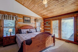 Cabin, Multiple Beds, Patio, Mountain View (Fox's Lair) | 3 bedrooms, individually decorated, individually furnished, bed sheets
