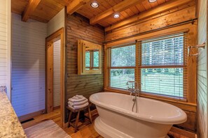 House, Multiple Beds, Hot Tub, Mountain View (River Mill Lodge) | Bathroom | Designer toiletries, towels, toilet paper - River Mill Lodge (Sugar Grove)