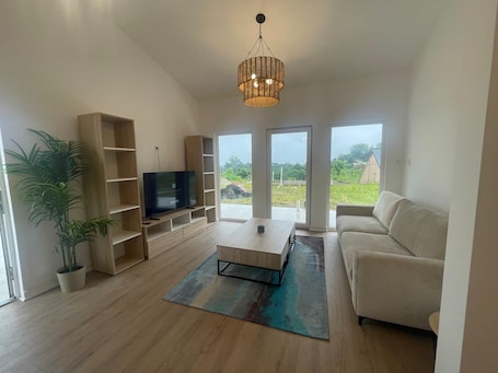 Living area. Italian modern and private house with amazing panoramic view