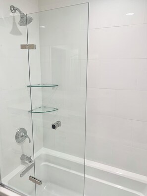 Shower, hair dryer, towels, toilet paper - SENSATIONAL!! WATER-VIEW, LUXURY REMODEL, SUNNY HEATED POOL, HUGE 145’ SEA WALL (Punta Gorda)