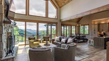 House, Multiple Beds, Hot Tub, Mountain View (Livin' Lodge at Eagles Nest) | Living area | Fireplace