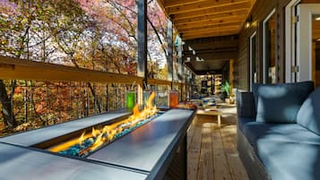 Familie huisje | Uitzicht vanaf balkon