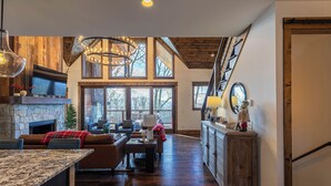 Cabin, Multiple Beds, Hot Tub, Mountain View (Firesky Lodge at Eagles Nest) | Living area | Fireplace - Firesky Lodge at Eagles Nest (Banner Elk)