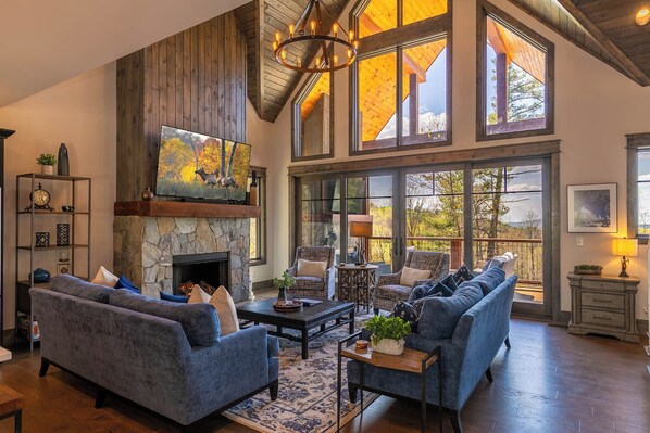 Cabin, Multiple Beds, Hot Tub, Mountain View (Sunset Ridge at Eagles Nest) | Living area | Fireplace - Sunset Ridge at Eagles Nest (Elk Park)