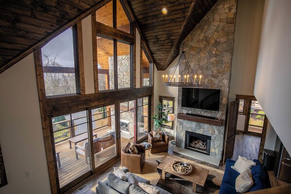 Cabin, Multiple Beds, Patio, Mountain View (Timberline at Eagles Nest) | Living area | Fireplace - Timberline at Eagles Nest (Banner Elk)