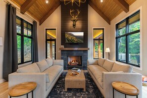 House, Multiple Beds, Hot Tub, Mountain View (The HeartStone Lodge at Eagles Nest) | Living area | Fireplace - The HeartStone Lodge at Eagles Nest (Elk Park)