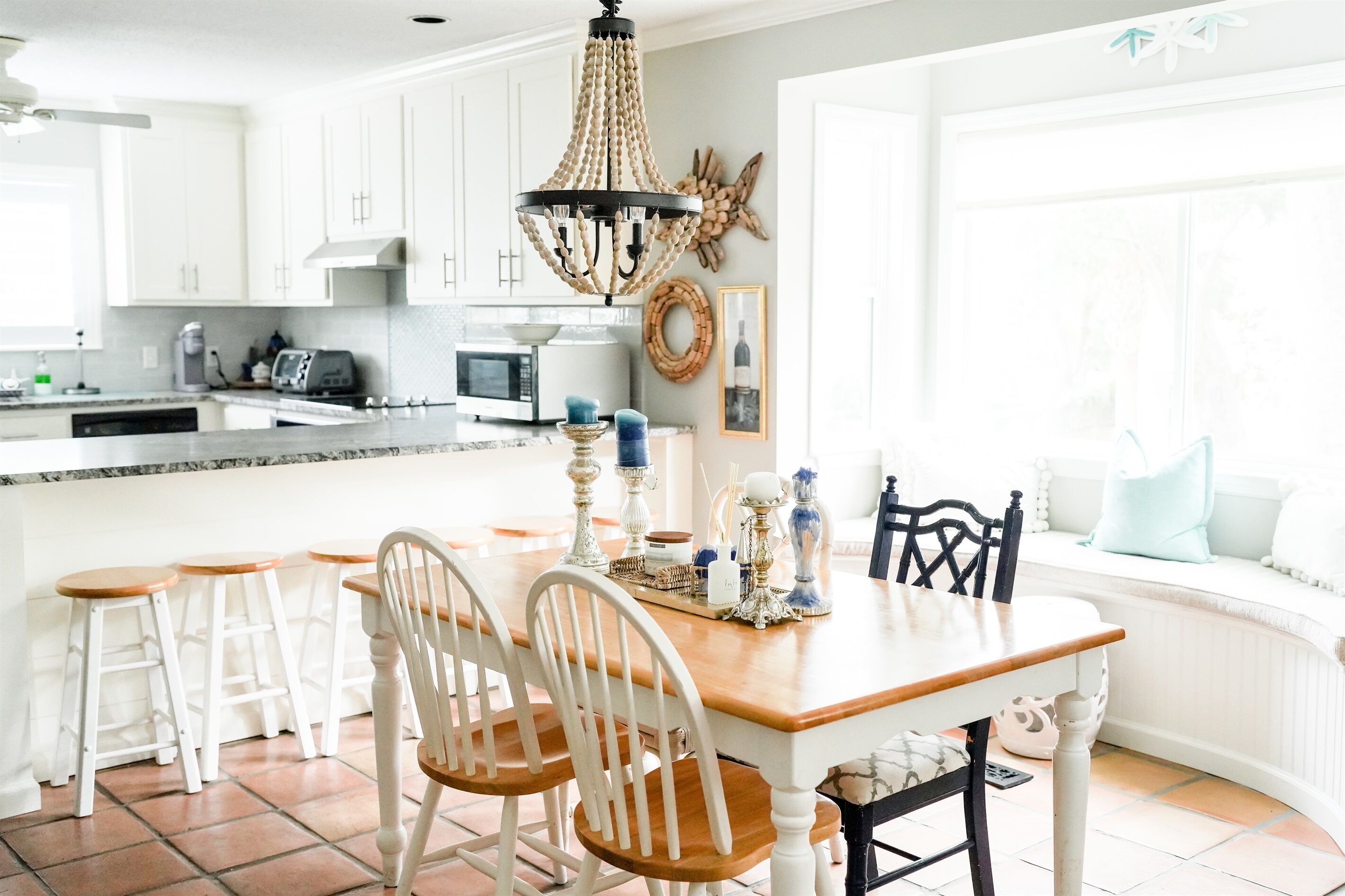 Beautiful Open Floor Plan For Kitchen, Living, and Dining Room.