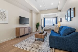 Individually decorated, individually furnished, desk, laptop workspace