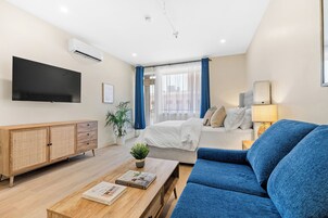 Individually decorated, individually furnished, desk, laptop workspace