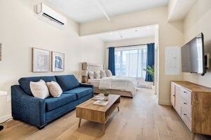 Individually decorated, individually furnished, desk, laptop workspace