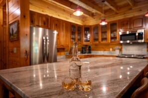 Fridge, microwave, oven, stovetop - Pet-Friendly Cozy Cabin w/Game Room & Hot Tub (Cherry Log)