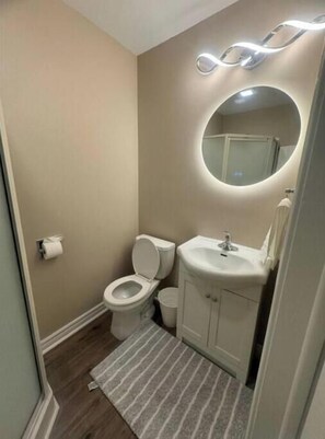 Haartrockner, Handtücher, Seife, Toilettenpapier