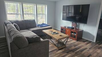 Smart TV, DVD player, books, video library