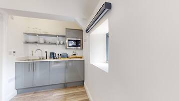 Fridge, microwave, dishwasher, toaster