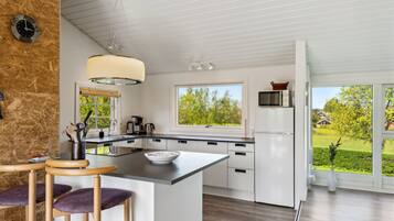 Kühlschrank, Mikrowelle, Geschirrspüler, Kochgeschirr/Geschirr/Besteck