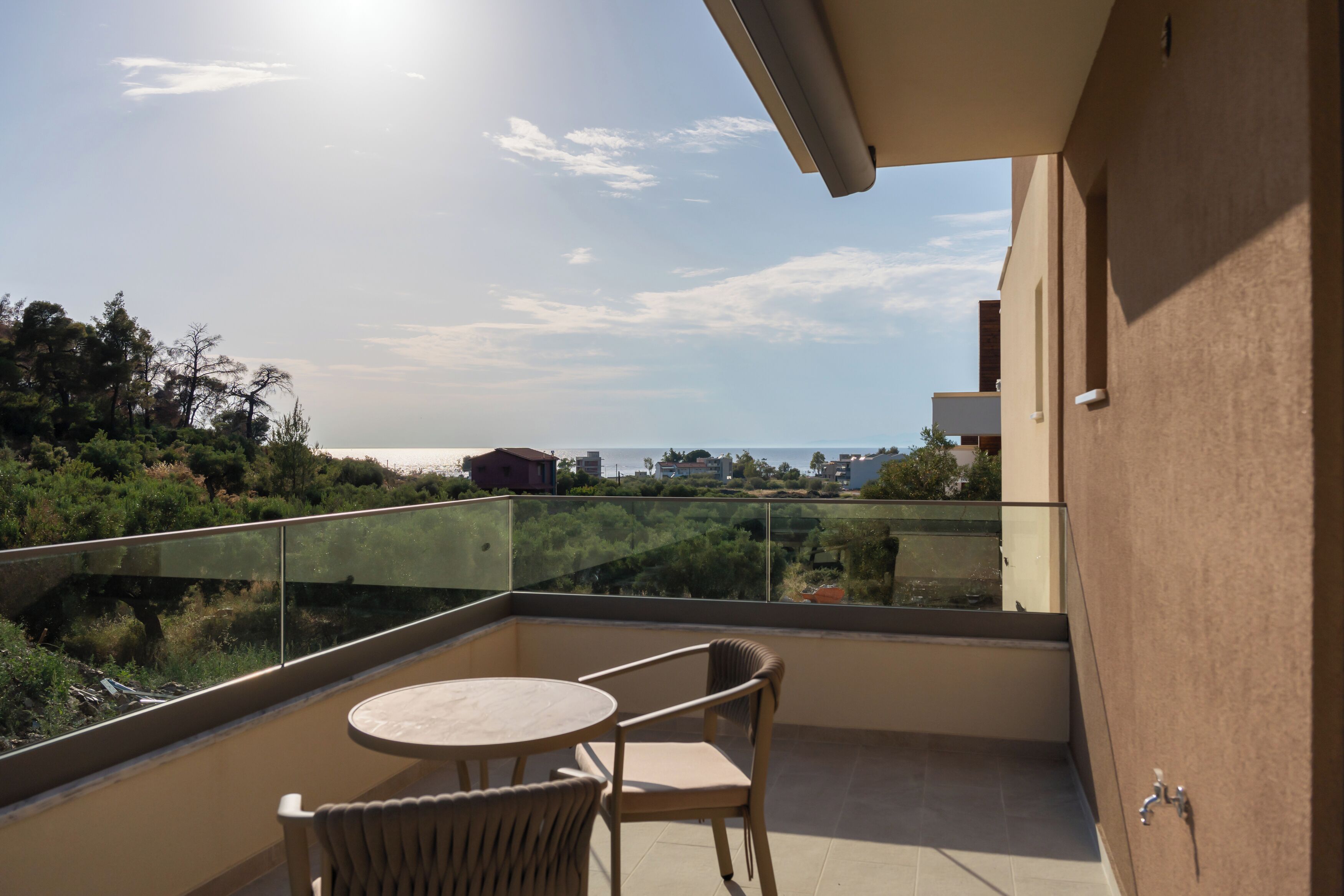 Junior Room, 1 Queen Bed with Sofa bed, Balcony, Partial Sea View | View from room