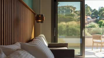 Junior Room, 1 Queen Bed with Sofa bed, Balcony, Partial Sea View