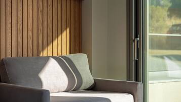 Junior Room, 1 Queen Bed with Sofa bed, Balcony, Partial Sea View