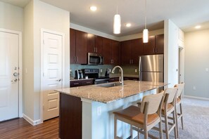 Fridge, dining tables