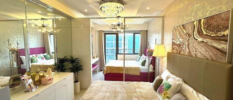 1 غرفة نوم وواي فاي وملاءات أسرّة