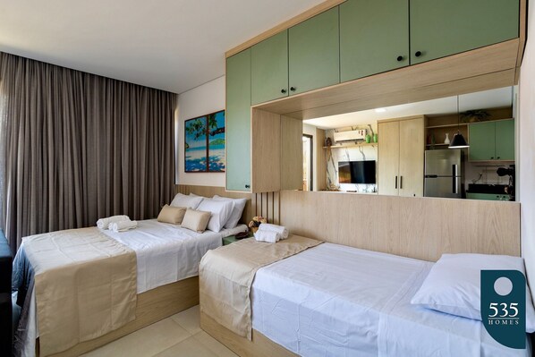 1 bedroom, iron/ironing board, Internet, bed sheets