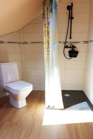 Dusche, Haartrockner, Handtücher