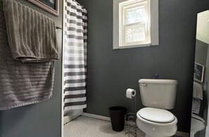 Shower, free toiletries, hair dryer, towels - The 420 House (Kansas City)