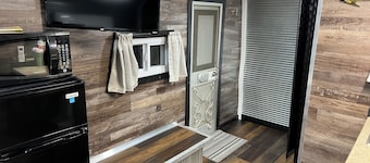 Cozy modified camper cabin