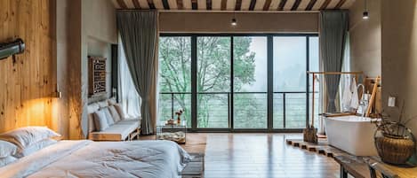 Wood· serenades Qin (Double room·mountain view) | Terrace/patio