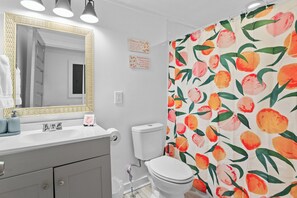 Ducha, secador de pelo, toallas, papel higiénico