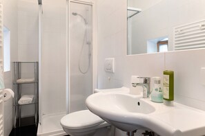 Shower, towels - Studio Apartment 'Appartment Single' with Mountain View, Shared Garden and Wi-Fi (Sarnthein)