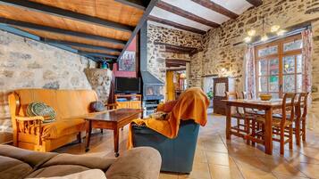 TV, fireplace, DVD player