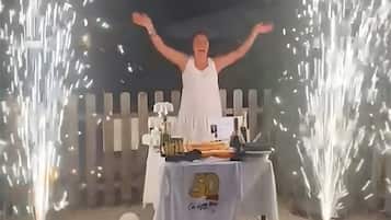 Outdoor banquet area