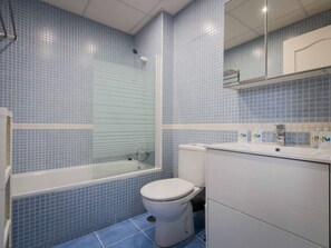 Hair dryer, towels, toilet paper