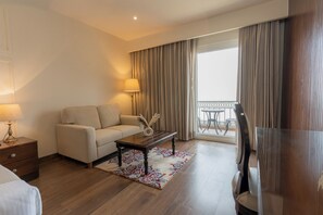 Luxury Double Room, City View | Living area | 40-inch Smart TV with satellite channels - The Belvedere Kasauli (Kasauli)