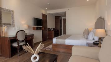 Luxury Double Room, City View | Living area | 40-inch Smart TV with satellite channels