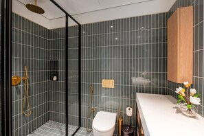 Dusche, Haartrockner, Handtücher