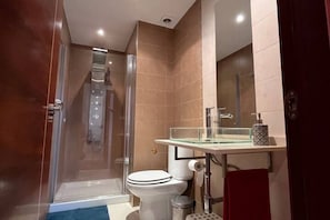 Shower, hair dryer, towels, shampoo - 604C Aura Oviedo. Ático céntrico con garaje (Oviedo)