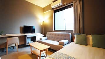 Desk, free WiFi, bed sheets