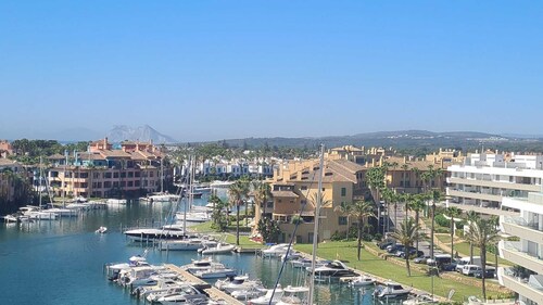 Waterside marina view 3 bedroom apartment with private pool in Puerto Sotogrande