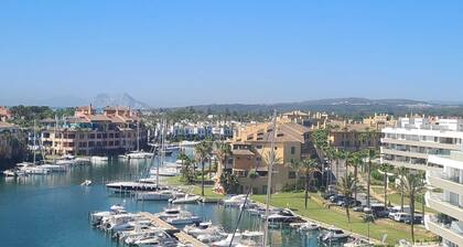 Waterside marina view 3 bedroom apartment with private pool in Puerto Sotogrande